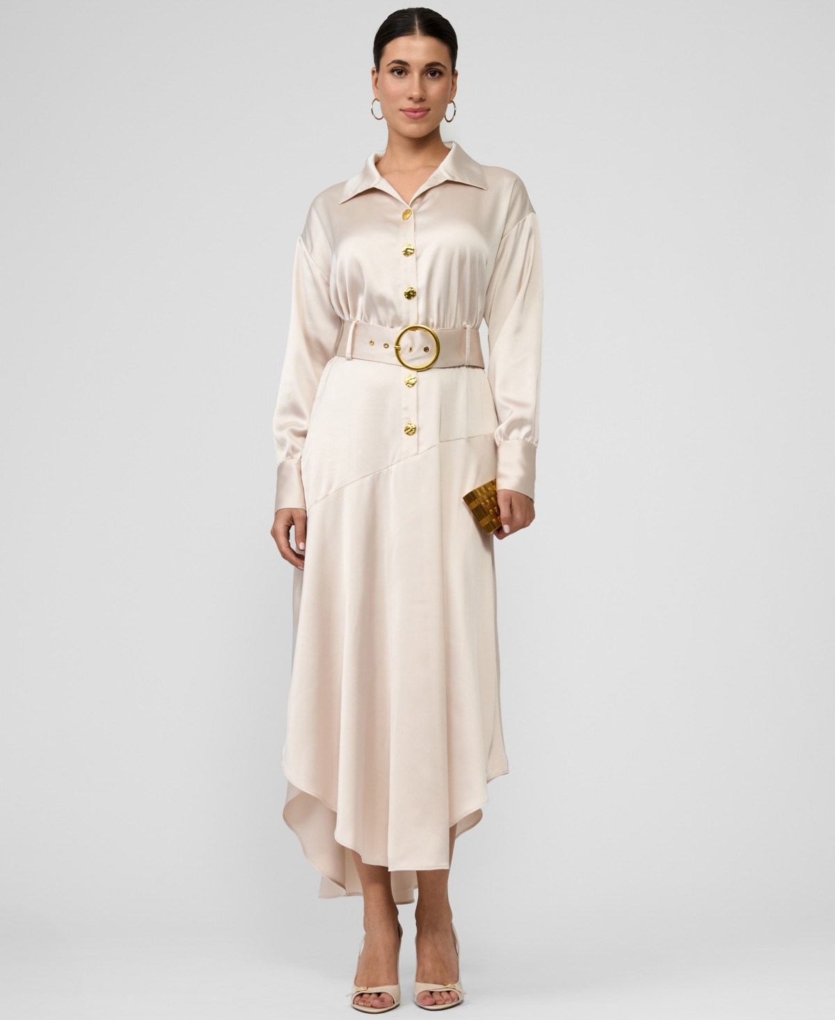 Rachel Rachel Roy Women's Gilian Collared Maxi Dress - Gray | Macy's