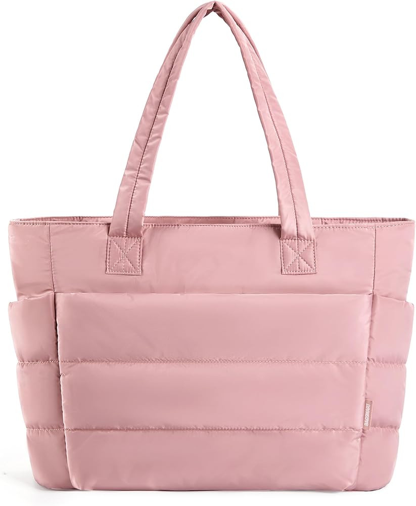 BAGSMART Tote Bag for Women, Lightweight Puffy Tote Bag with Compartments, Quilted Shoulder Bag H... | Amazon (US)