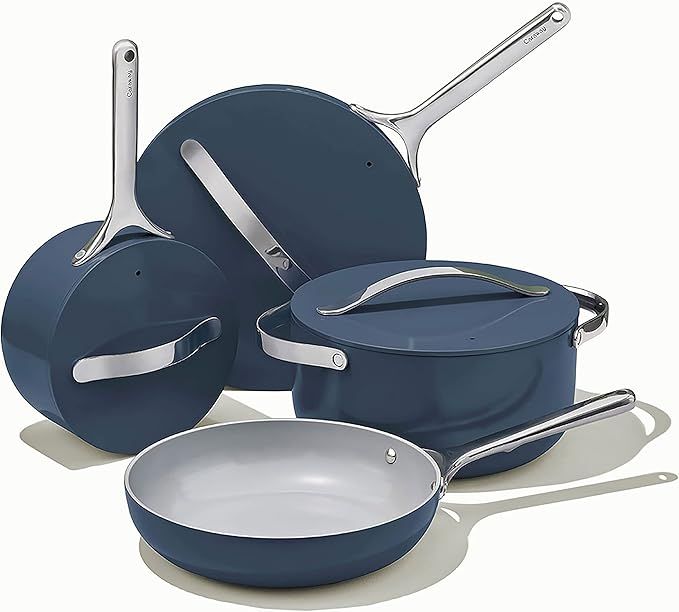 Amazon.com: Caraway Nonstick Ceramic Cookware Set (12 Piece) Pots, Pans, Lids and Kitchen Storage... | Amazon (US)