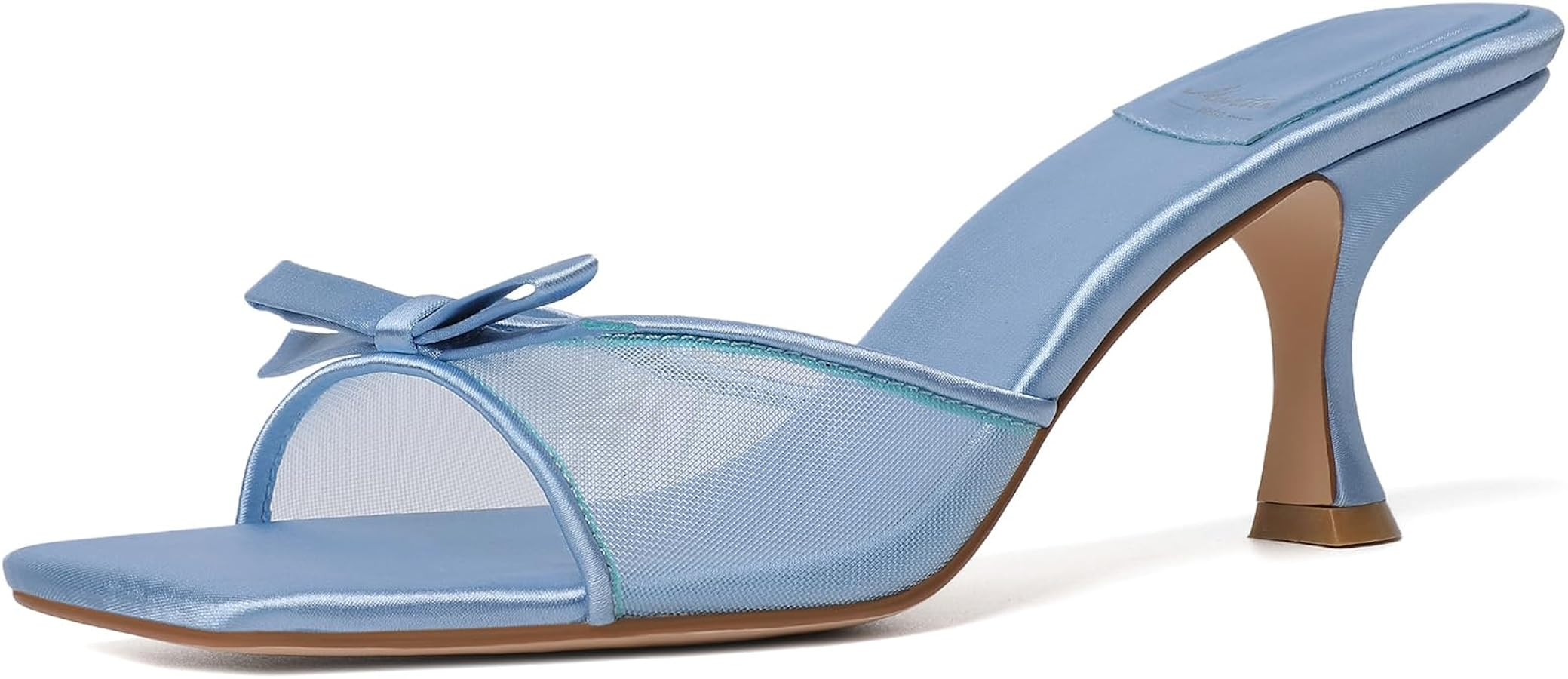 Mostrin Kitten Heels for Women Round Toe Heels With Bow Vintage Mules Sexy Slip on Stiletto Backl... | Amazon (US)