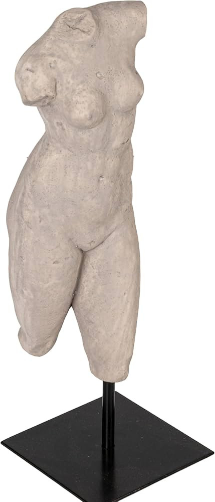 Creative Co-Op Sculptural Resin Female Figure on Metal Stand, Grey | Amazon (US)