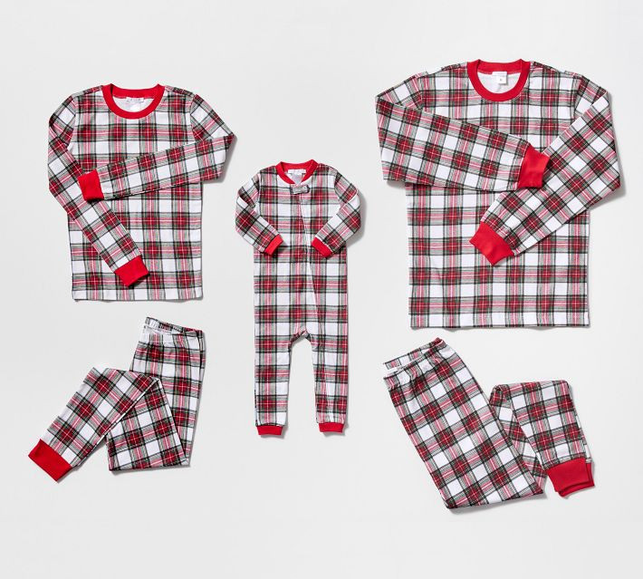 Stewart Plaid Organic Cotton Adult Pajamas | Pottery Barn (US)