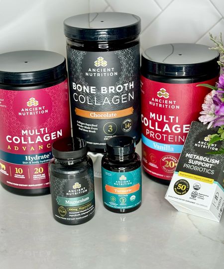 The products I’ve been taking from Ancient Nutrition for #healthandwellness