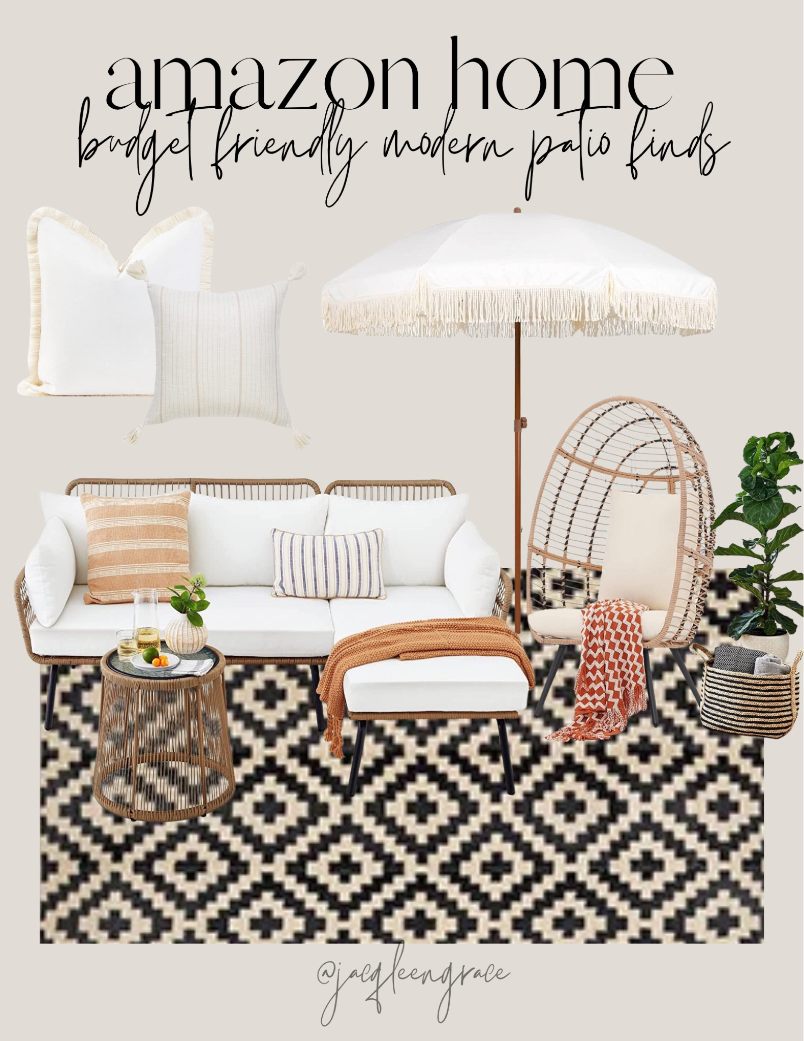 Budget friendly modern patio finds. Budget friendly finds. Coastal California. California Casual. French Country Modern, Boho Glam, Parisian Chic, Amazon Decor, Amazon Home, Modern Home Favorites, Anthropologie Glam Chic

#LTKFind #LTKstyletip #LTKhome