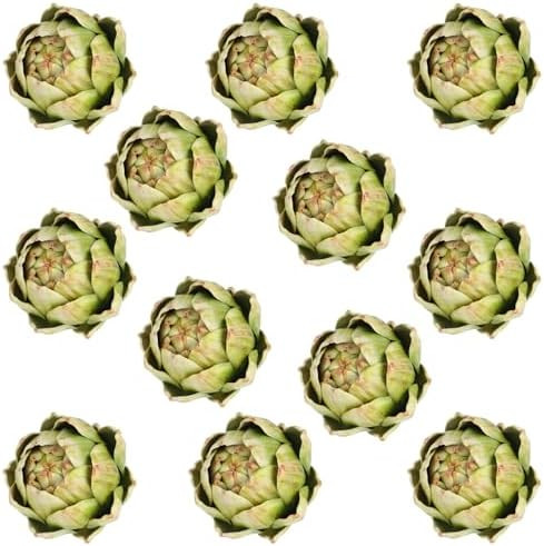Timgle 12 Pcs Green Artificial Artichokes Fake Vegetables and Fruits for Summer Kitchen Wedding B... | Amazon (US)