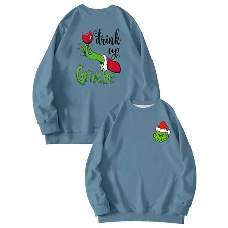 Christmas Grinch Sweatshirt Christmas Grinch Christmas Hoodie Holiday Sweatshirt Christmas Sweater Xmas Clothing Christmas Sweatshirt for Men for Women | Walmart (US)