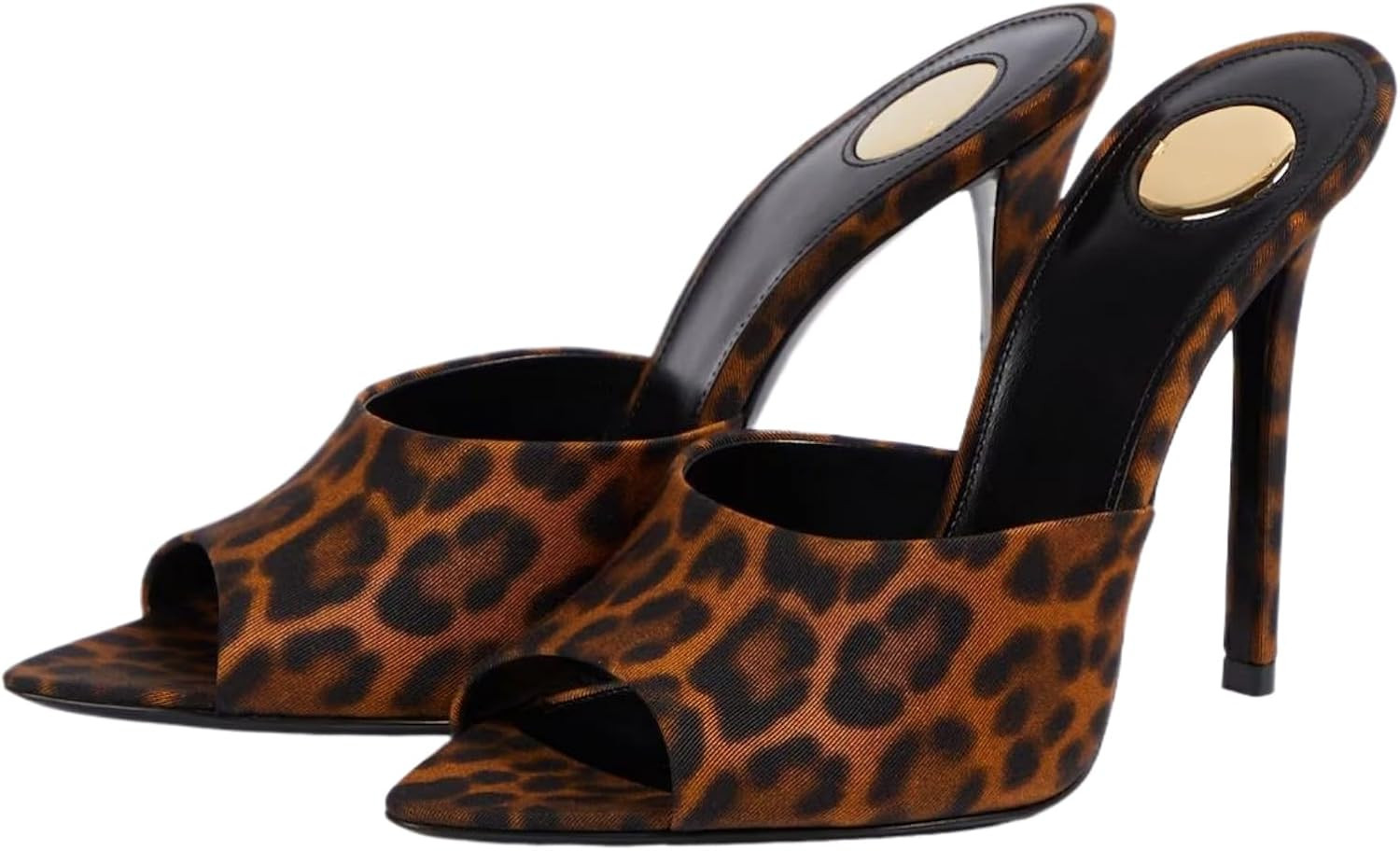 keleimusi Women's Leopard Print Pointed Toe Stiletto Heel Slide Sandals Open Toe High Heel Sandals Sexy Slip-On Mules Heels Fashionable Formal Party Dresses Summer Shoes | Amazon (US)