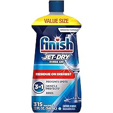 Finish Jet-Dry Dishwasher Rinse Aid, Compatible with Dishwasher Detergent, Prevents Spots & Resid... | Amazon (US)