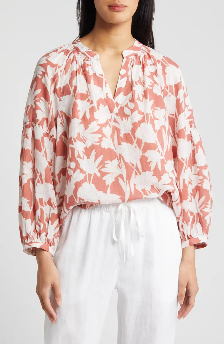 Caslon® Floral Popover Top | Nordstrom | Nordstrom