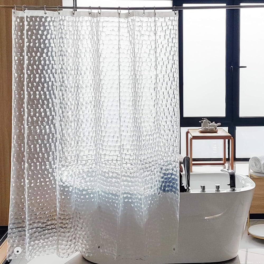 NTBAY EVA Clear Shower Curtain with Water Cube, Water-Repellent Liner with 3 Magnets for Bathroom... | Amazon (US)