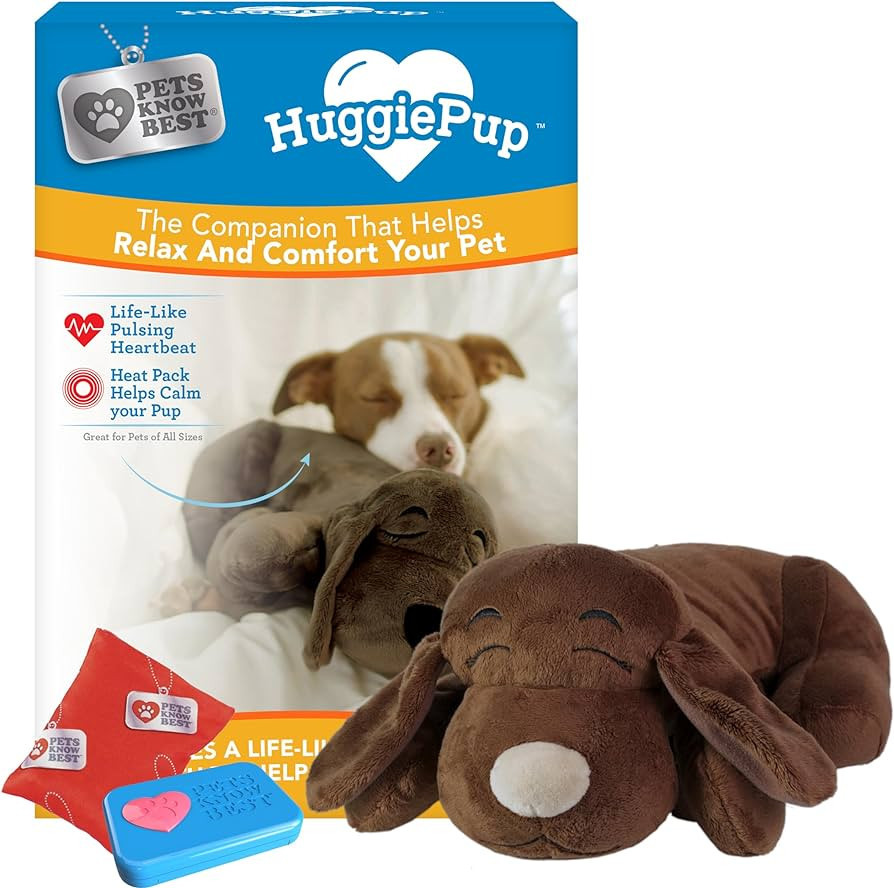 HuggiePup by Pets Know Best- Cuddly Puppy Behavioral Aid Toy, Great for Crate Training- Pulsing H... | Amazon (US)
