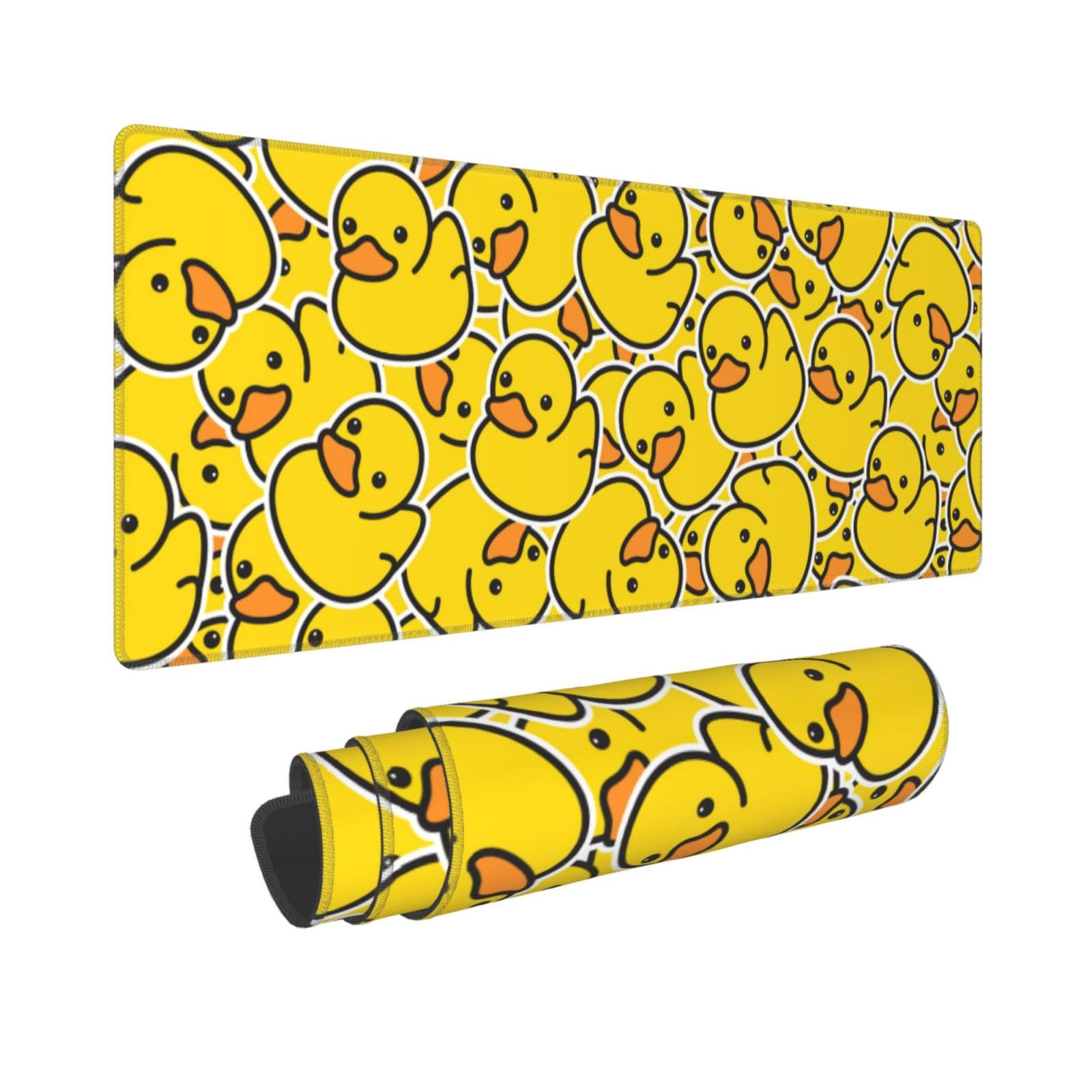 Cute Rubber Ducks XL Large Mouse Pad with Stitched Edges Long Non-Slip Rubber Base Mousepad Yellow Cartoon Ducky Laptop Keyboard Mat Desk Pad for Office Home Desk Decor, 31.5" X 11.8" | Amazon (US)
