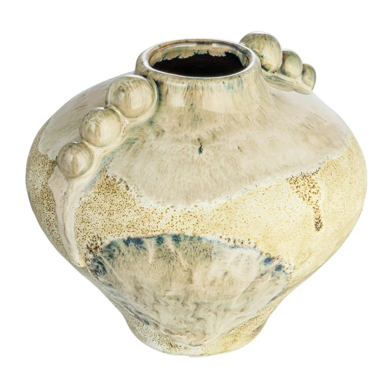 Creative Co-Op Organically Shaped Stoneware Vase with Raised Dot Detail, Multicolor | Walmart (US)
