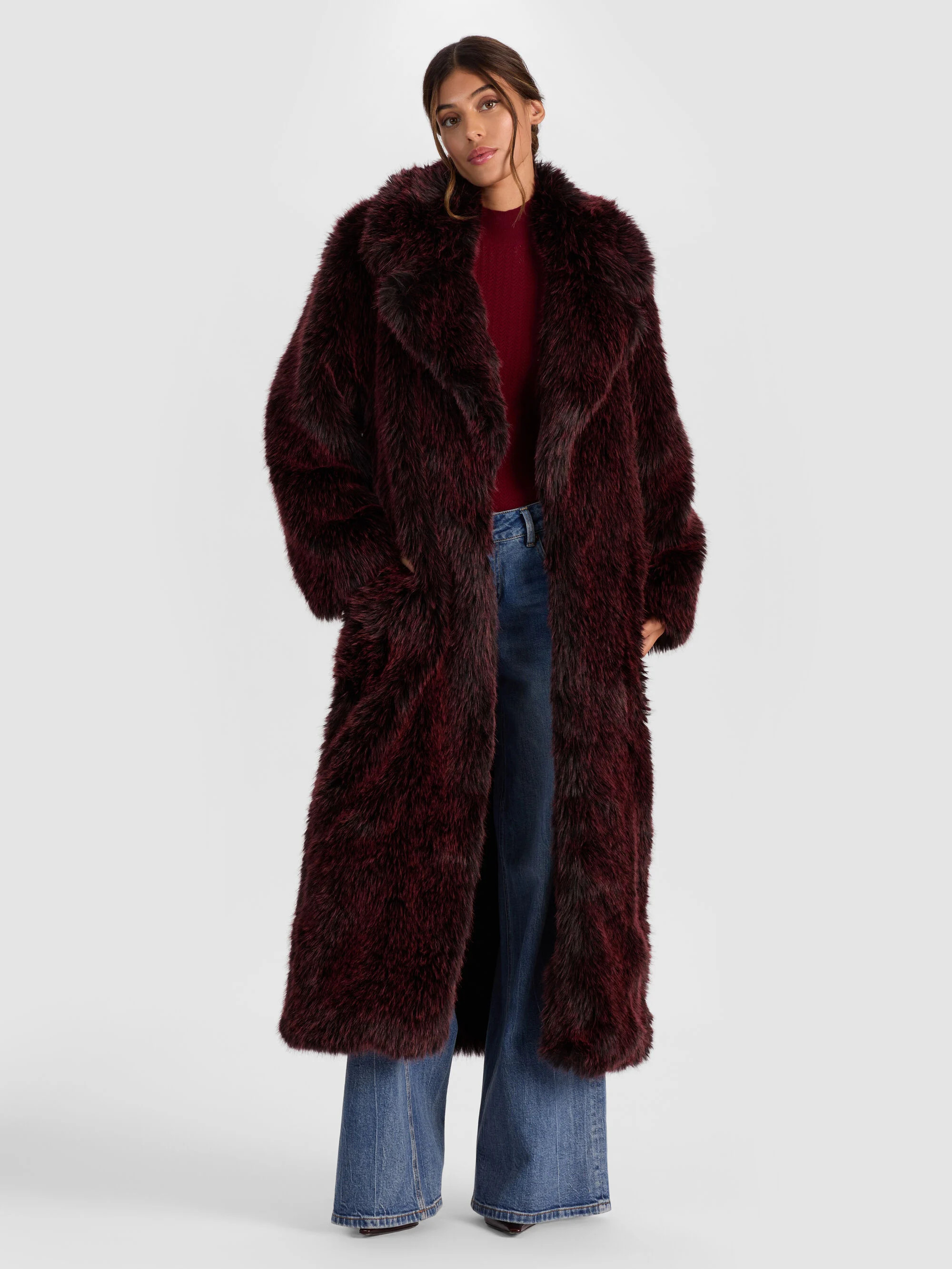 MARVIN FAUX FUR MAXI COAT | Alice + Olivia