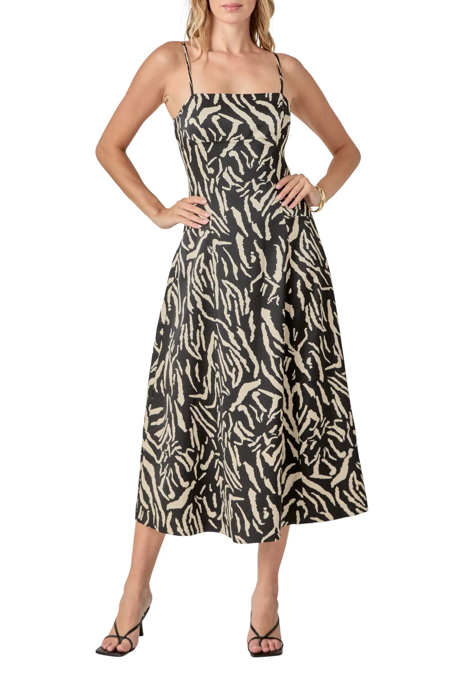 Endless Rose Animal Print A-Line Midi Dress (Women) | Nordstrom | Nordstrom