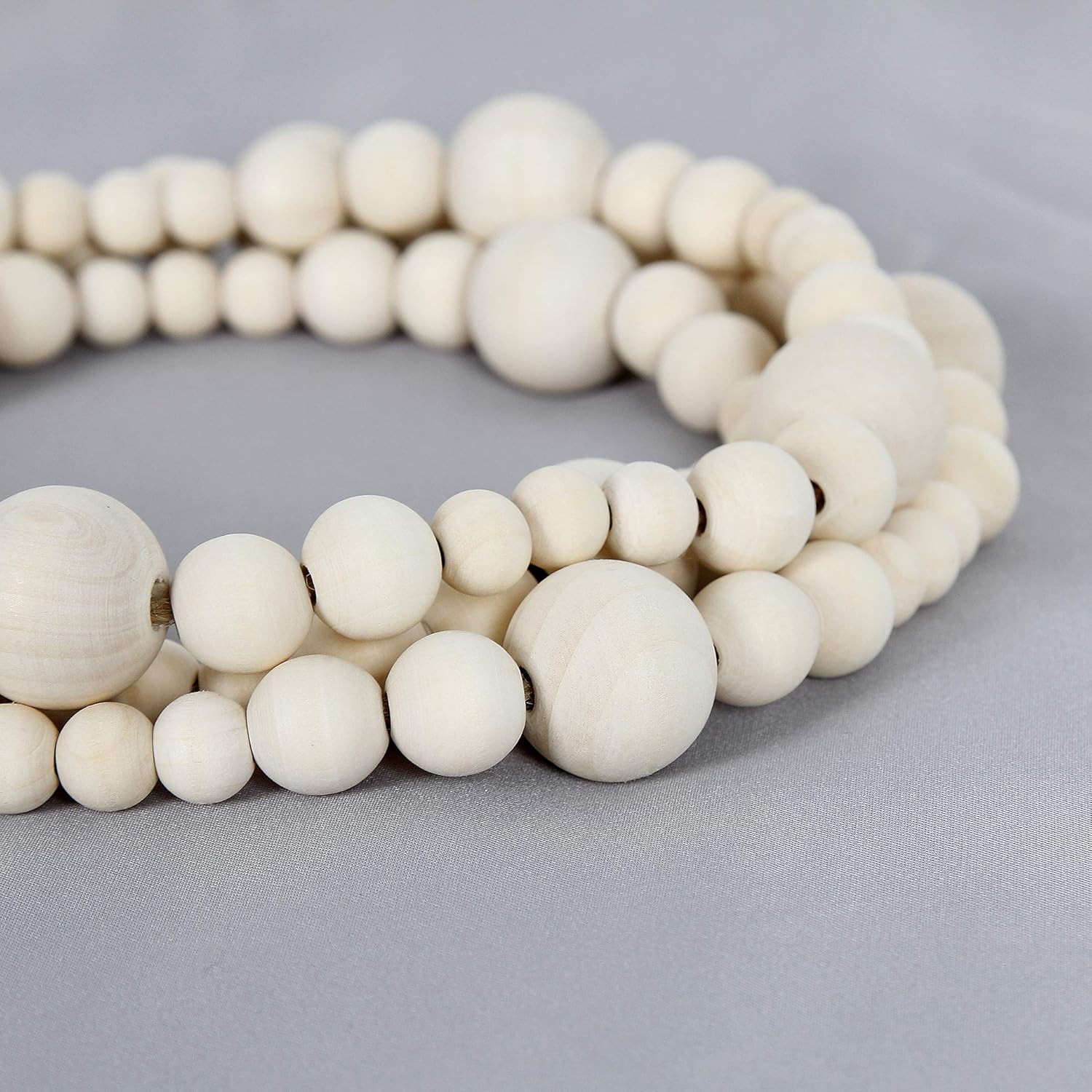 BlueMake 7ft Christmas Wooden Beads Garlands, Xmas Bead Garland Round Craft Bead Garland,Farmhous... | Amazon (US)