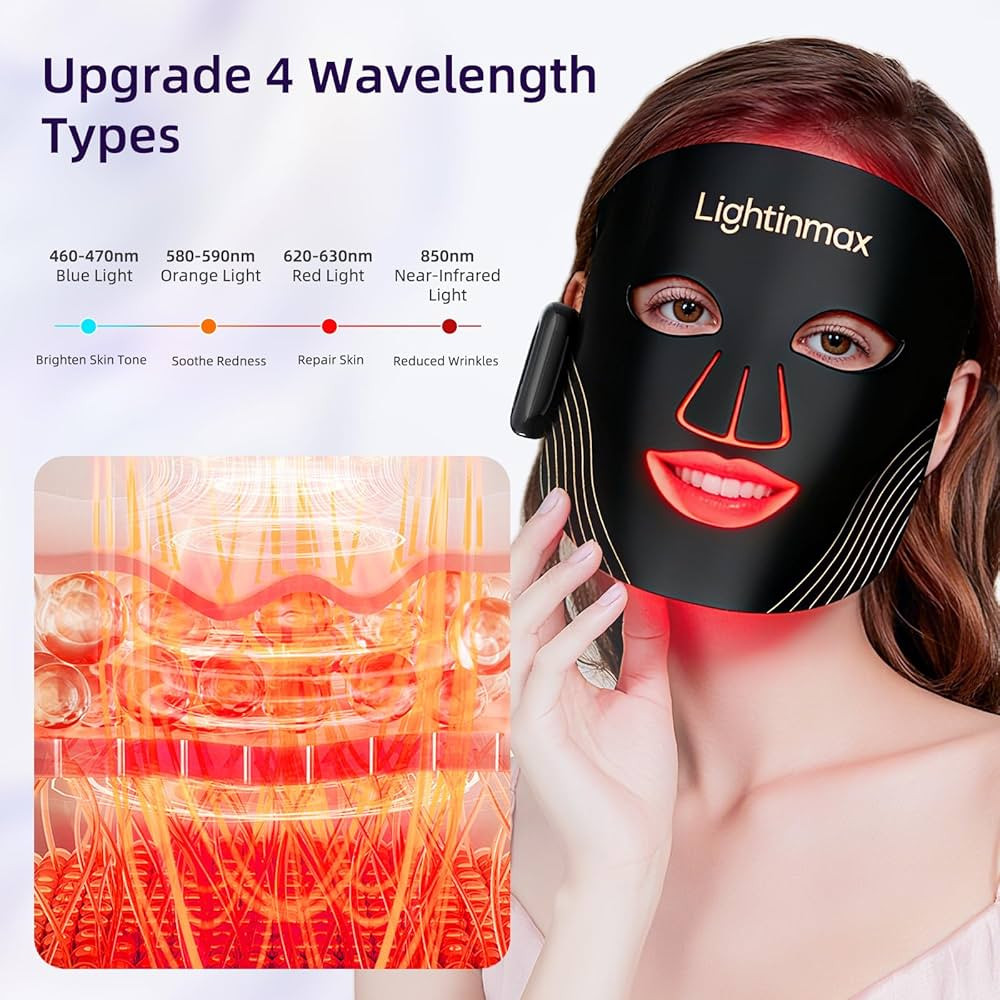 Red Light Therapy for Face - 4 Modes with 850nm Near-Infrared, 2x1000mAh Magnetic Controllers, 27... | Amazon (US)