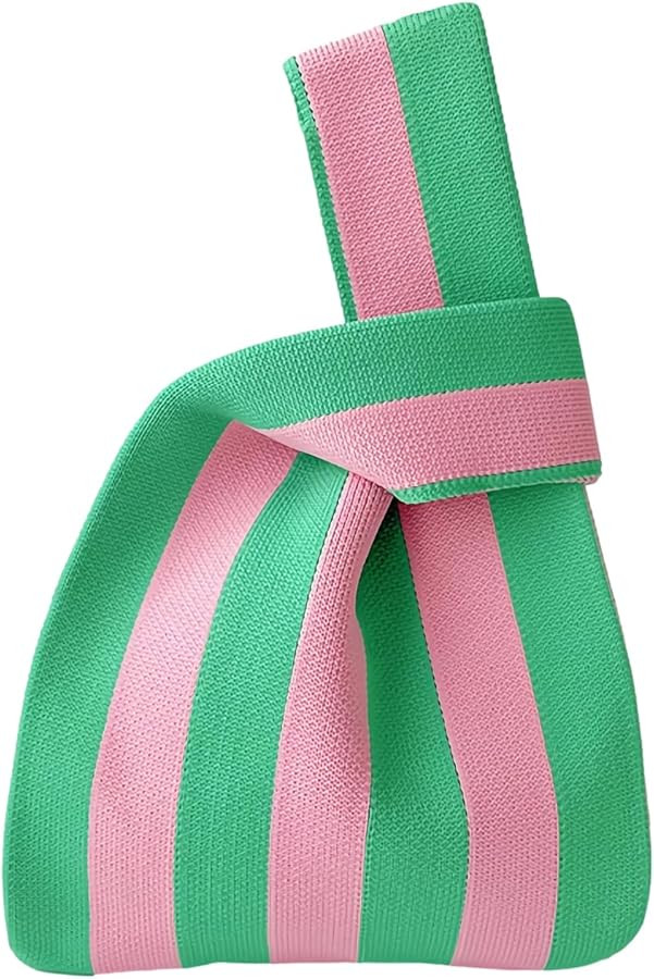 Women's Wrist Knot Tote Bag Small Crochet Wristlet Handbag Aesthetic Cute Knit Purse (Very Small ... | Amazon (US)