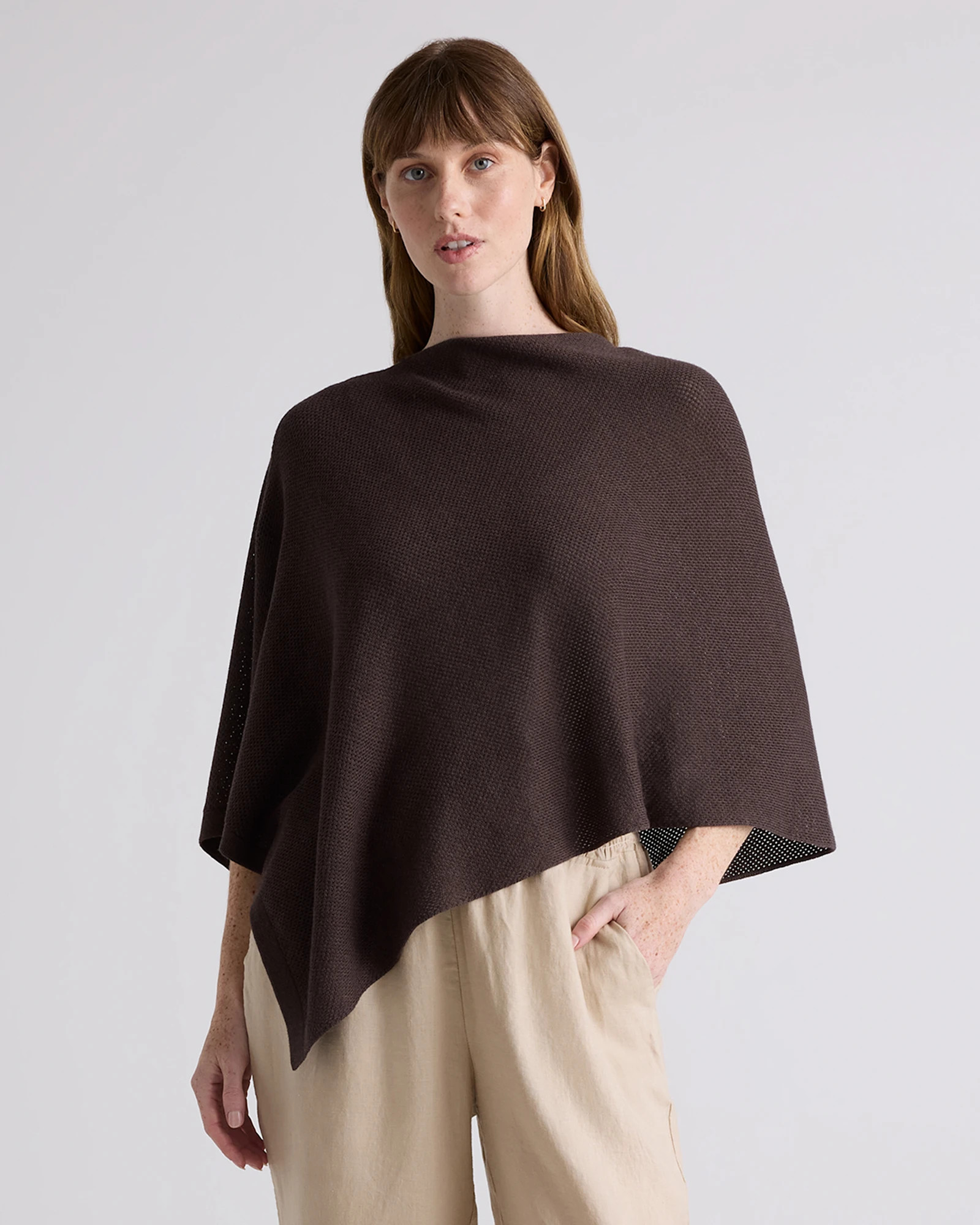 Quince | Women's Lightweight Cotton Cashmere Nursing Shawl in Black, Organic Cotton | Quince