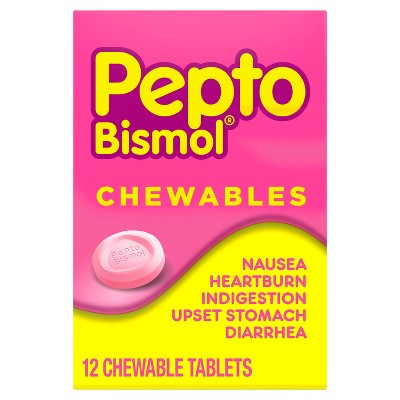 Pepto-Bismol Chewable Tablets, Upset Stomach Relief, Anti Diarrheal - 12ct | Target