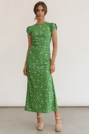 PREORDER- Ellianna Floral Maxi Dress in Green | Böhme US