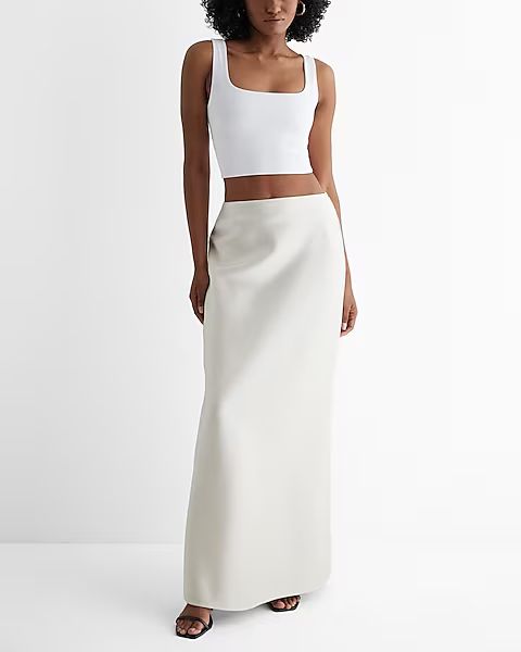 Satin High Waisted Back Fold Maxi Skirt | Express (Pmt Risk)