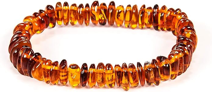 AMBERAGE Natural Baltic Amber Bracelet for Adults (Women/Men) - Hand Made from Polished/Certified... | Amazon (US)