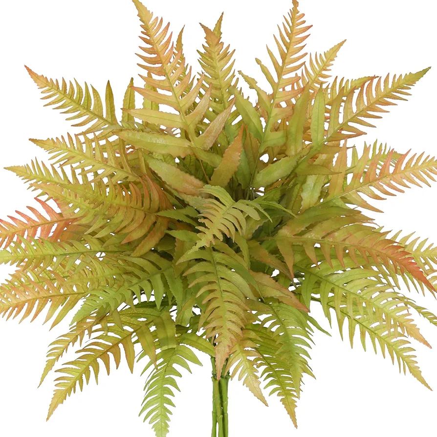 Veryhome Artificial Fall Fern Stems Faux Autumn Greenery Fake Fern Plants UV Resistant for Indoor... | Amazon (US)