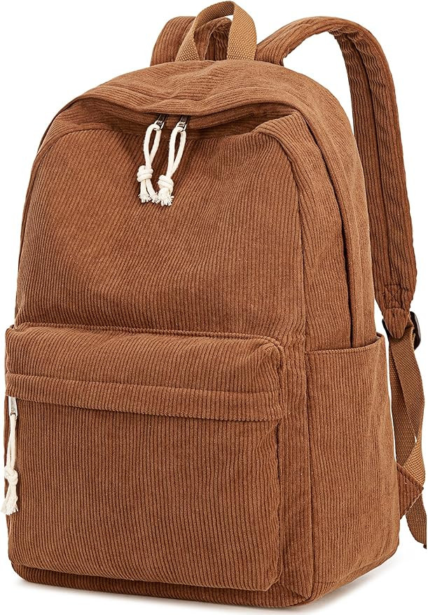 School Backpack for Teens Large Corduroy Bookbag Lightweight 17 inch Laptop Bag for Girls Boys Ca... | Amazon (US)