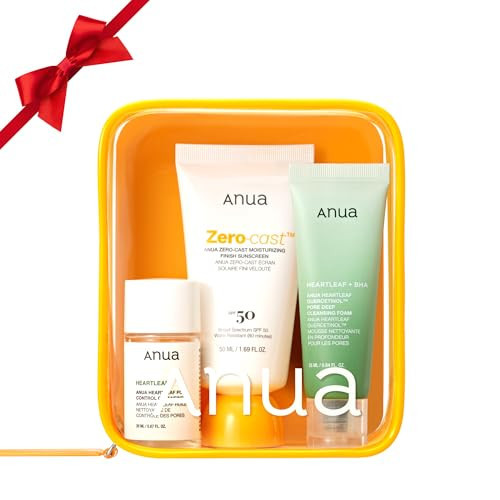 Anua Sun-Ready Travel Kit, Zero-Cast Sunscreen & Cleansing oil & Face Wash. Korean Sunscreen with Mini Size Double Cleansing routine ,Korean Skincare Set | Amazon (US)