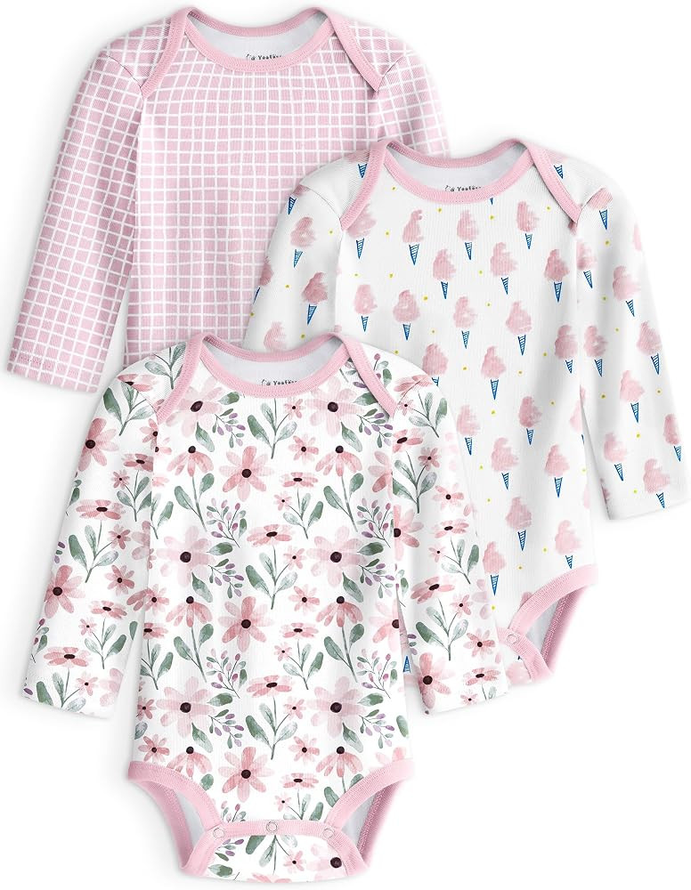 Yoofoss Baby Bodysuits 100% Organic Cotton Baby Onesie Long Sleeve Baby Boys Girls Clothes Soft N... | Amazon (US)