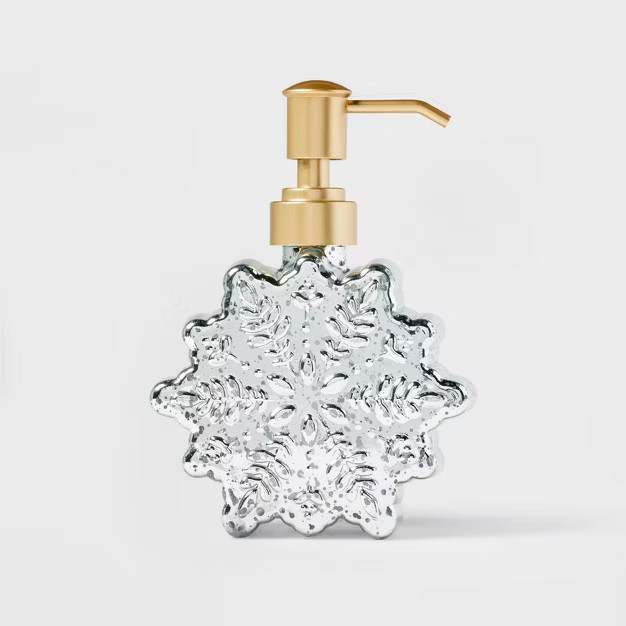 Mercury Glass Snowflake Christmas Soap Pump - Threshold™ | Target