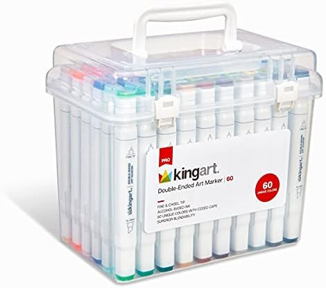 KINGART PRO Double-Ended Alcohol Ink Art Markers, 60 COLORS, Fine Point & Chisel Tips, Permanent ... | Amazon (US)