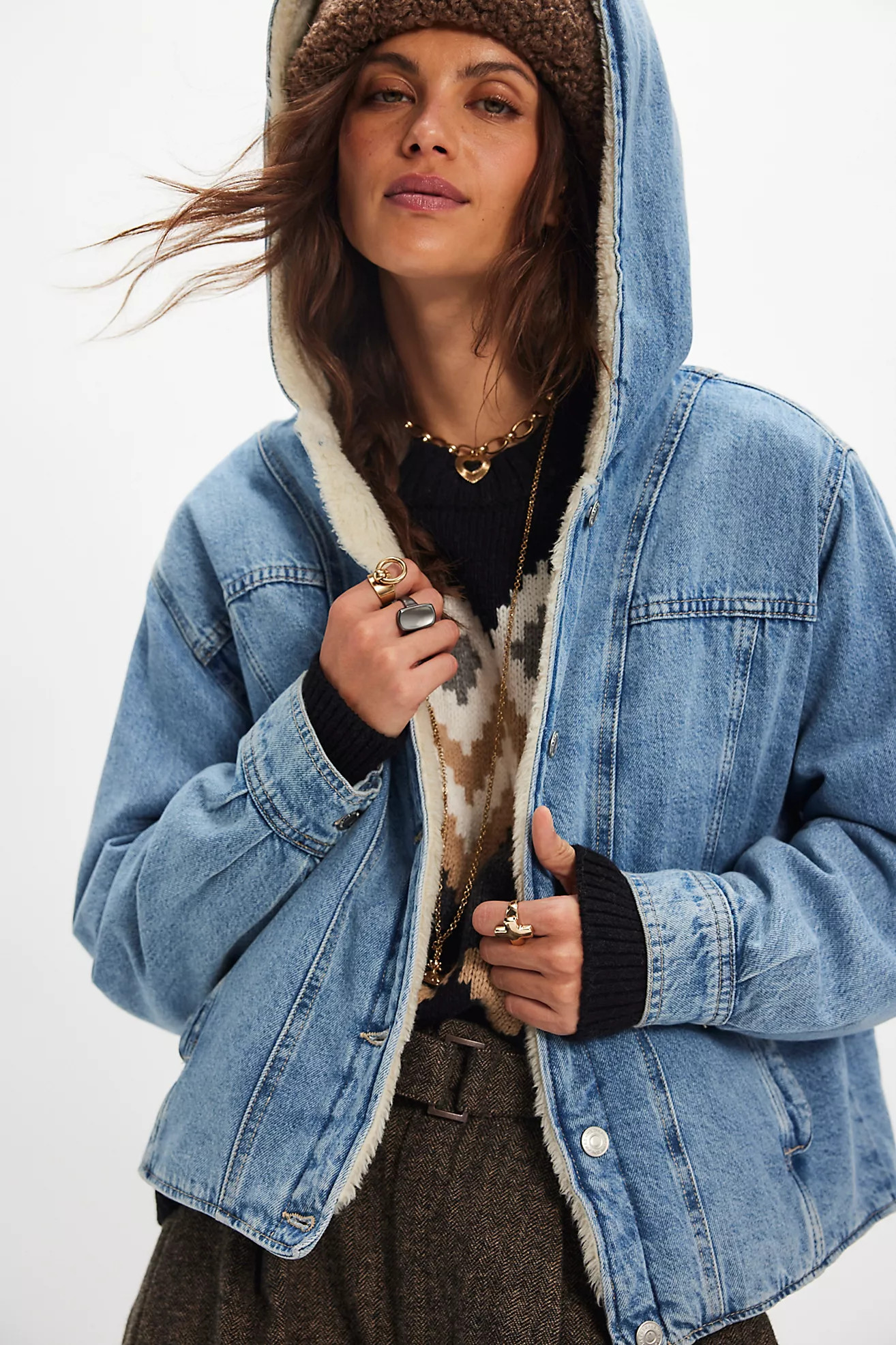 We The Free Asher Cozy Denim Jacket | Free People (Global - UK&FR Excluded)