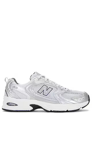 MR530 Sneaker  in Grey Matter & Silver Metallic | Revolve Clothing (Global)