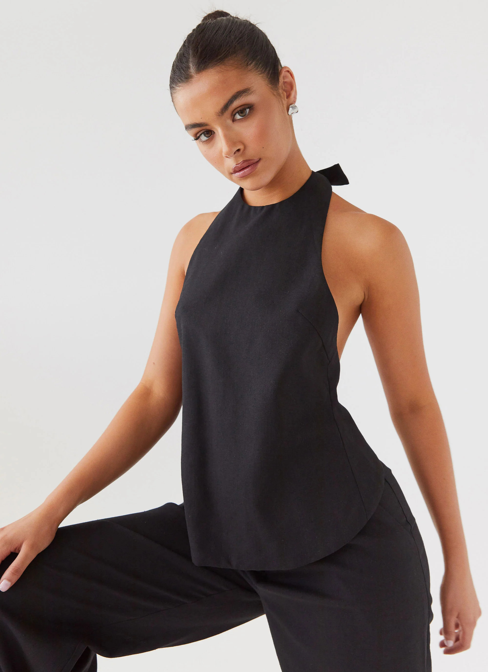 Heatwave Linen Apron Top - Black | Peppermayo (Global)