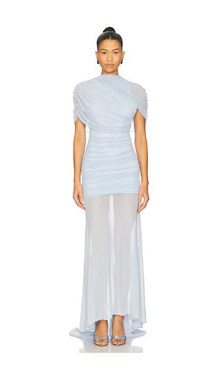 x REVOLVE Evianna Mesh Gown in Baby Blue | Revolve Clothing (Global)
