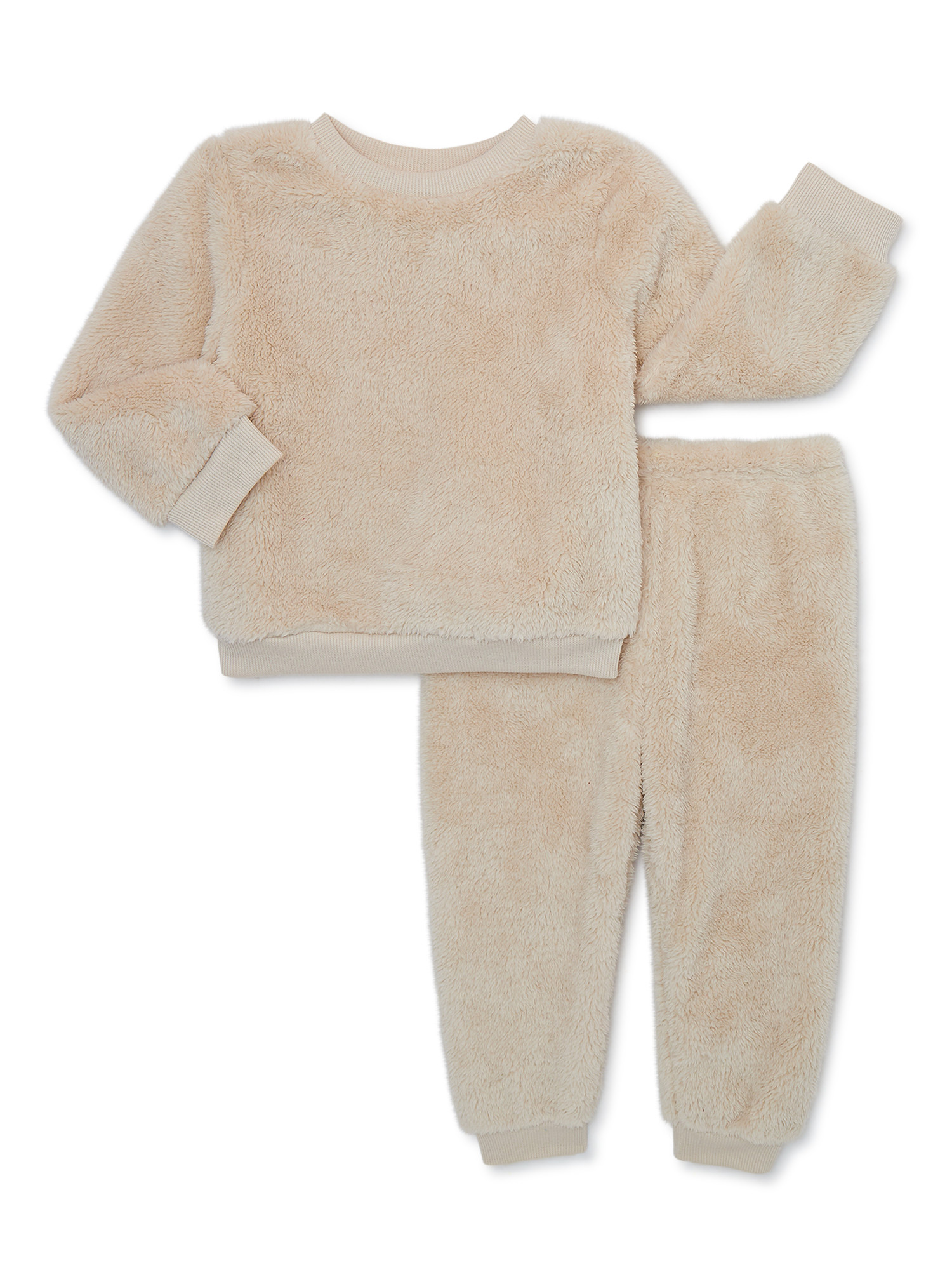 Wonder Nation Toddler Boy Cozy Faux Sherpa Outfit Set, 2-Piece, Sizes 12M-5T - Walmart.com | Walmart (US)
