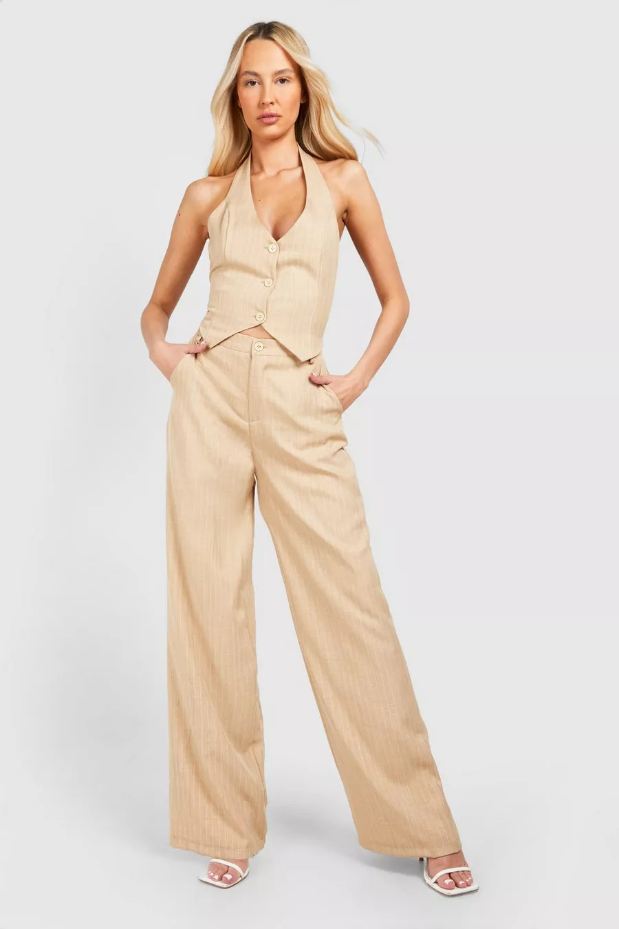 Tall Woven Pinstripe Tailored Trousers | Boohoo.com (NL)