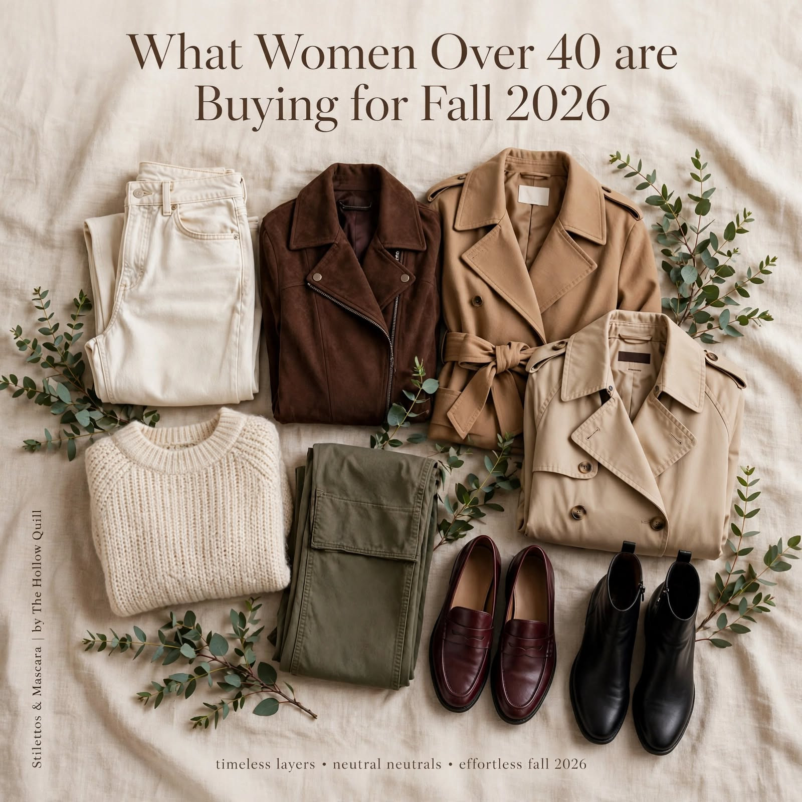 What Women Over 40 are Buying for Fall 2026 🍂

The formula every over-40 feed is repeating this September: chocolate brown, camel, cream, burgundy/plum + olive. 

7 pieces I'm seeing on repeat:
• Cream straight leg jeans (the 30-outfit jean)
• Chocolate brown belted suede jacket
• Camel belted jacket - the September investment
• Beige trench under $100
• Cream cable knit sweater
• Olive wide-legs
• Burgundy loafers + classic black ankle boots 

 #LTKgrwm #LTKootd #LTKOver40