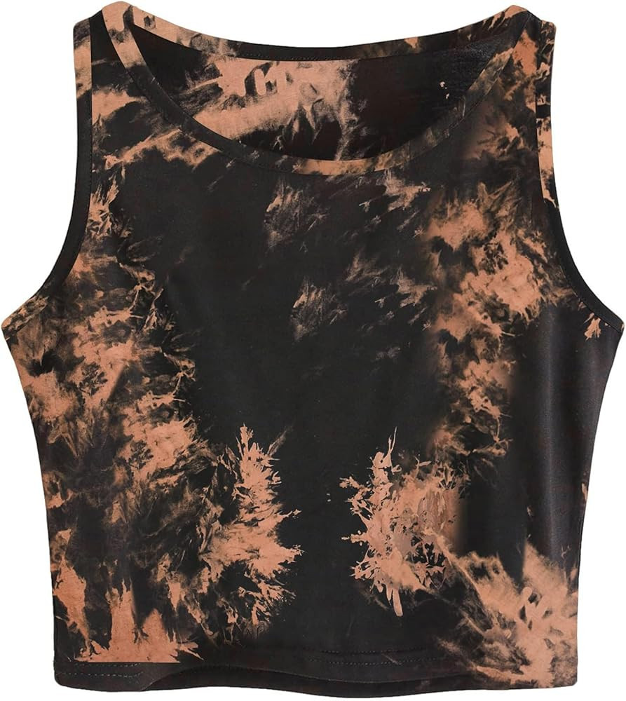 Remidoo Women's Casual Sleeveless Graphic Cropped Top Crewneck Tank Top Shirts | Amazon (US)