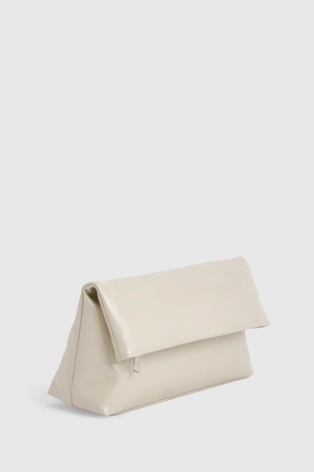 Ecru Large Fold Over Clutch Bag | Boohoo | Boohoo.com (UK & IE)