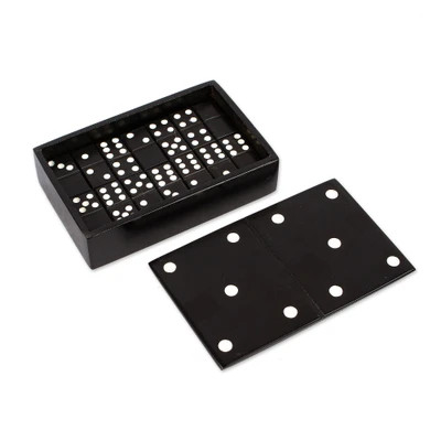 28-Piece Marble Domino Game With Storage Box Mexico | NOVICA