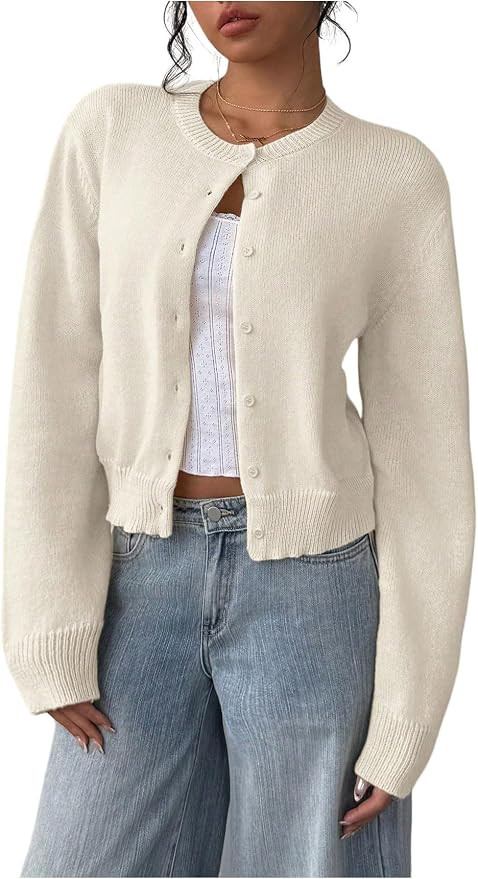 SOLY HUX Women's Button Down Cropped Lightweight Cardigan Sweater | Cute Fall Fashion, 2026 | Amazon (US)