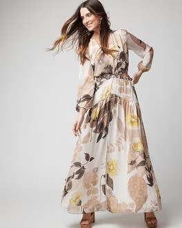 Long-Sleeve Cutout Maxi Dress | White House Black Market