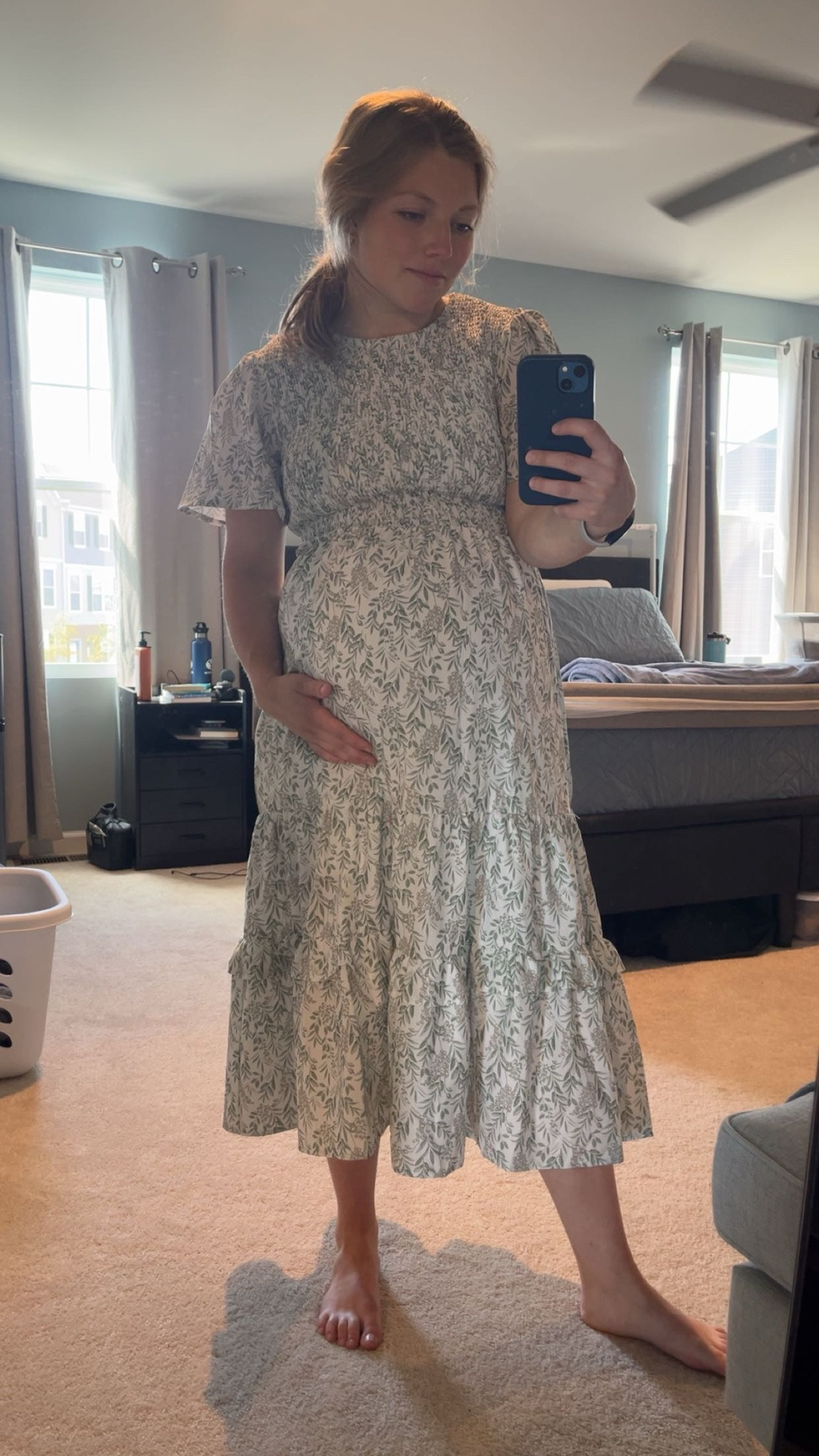 This green floral smocked dress from Petallush is by far one of my favorite dresses. I got it years ago for my brother’s wedding and was pleasantly surprised to find that the height of the waistline is perfect for showing off a bump!

(5’2.5”, Size M)
#MaternityFaves

#LTKBump #LTKWedding #LTKmomlife