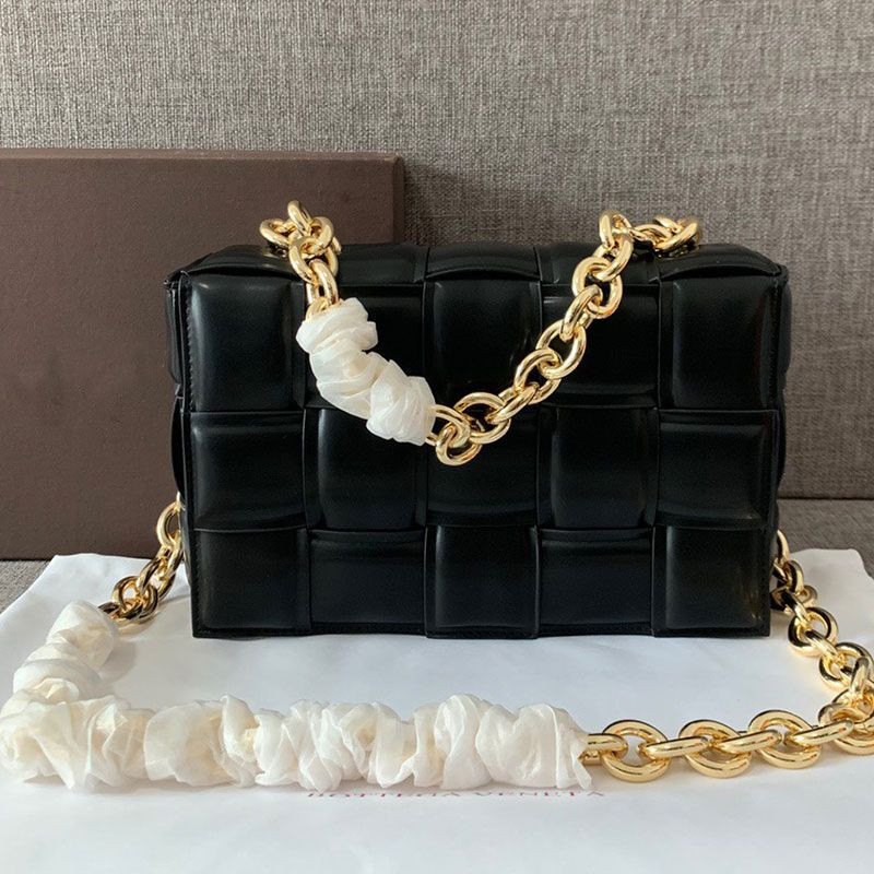 New Ladies Woven Fashion Plaid Shoulder Padded Cassette Crossbody Handbag Chain Clutch Bag Female... | DHGate