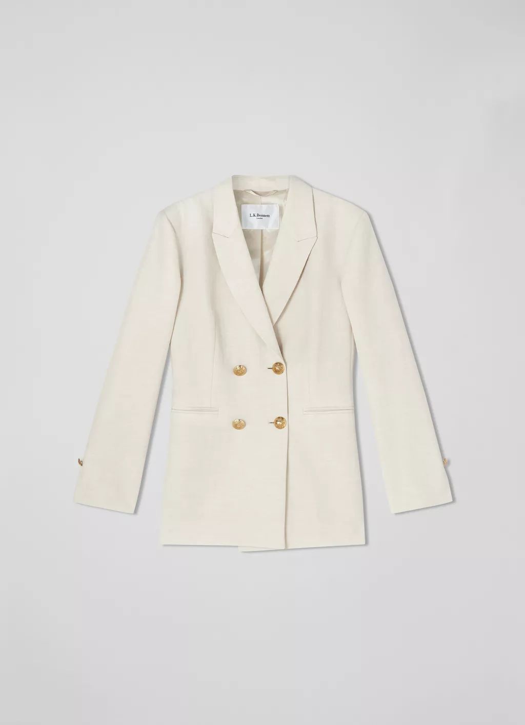 Mariner Cream Linen-Blend Sailor Blazer | Coats & Jackets | Clothing | Collections | L.K.Bennett,... | L.K. Bennett (UK)