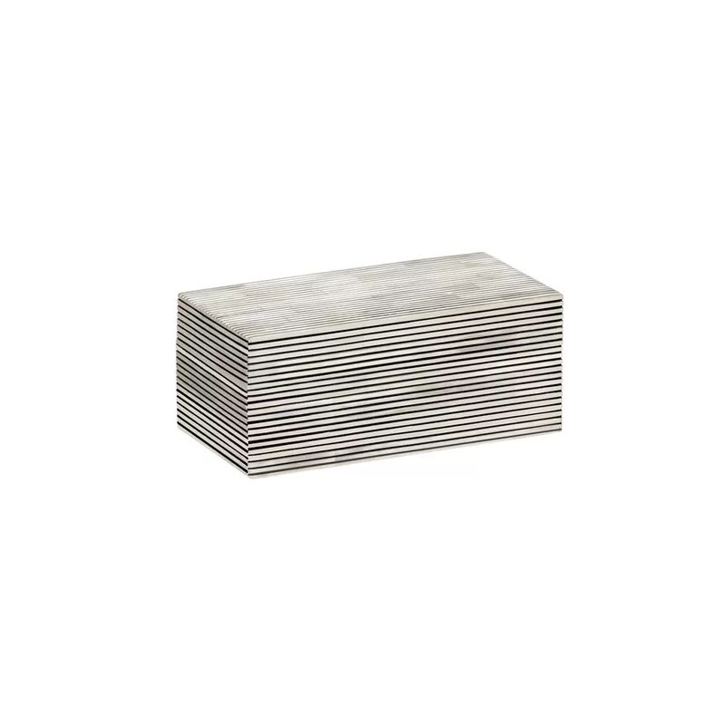 White Pinstripe Decorative Box | Wayfair North America