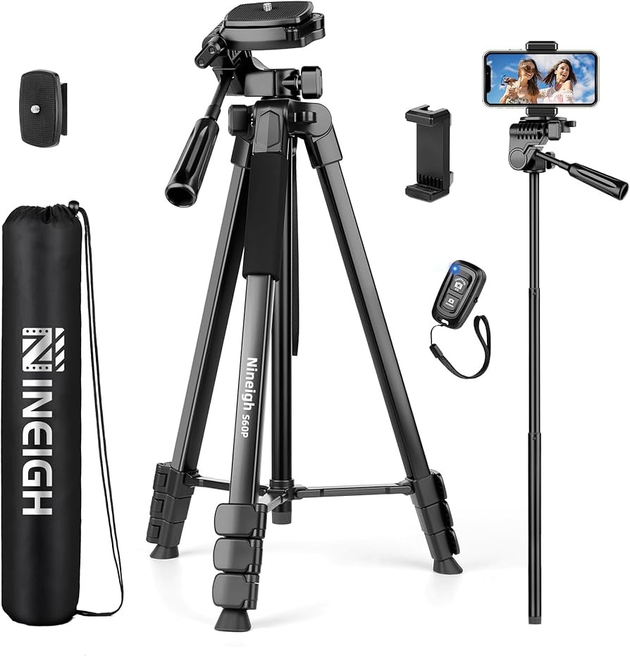 Phone Tripod, 64” Cell Phone Tripod for iPhone, Extra Long 83” Tall Tripods Selfie Stick with... | Amazon (US)